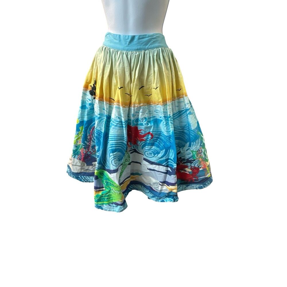 Unique Vintage Mermaid Ocean Swing Skirt Sea Life Print Coastal Fantasy Sz 4XL